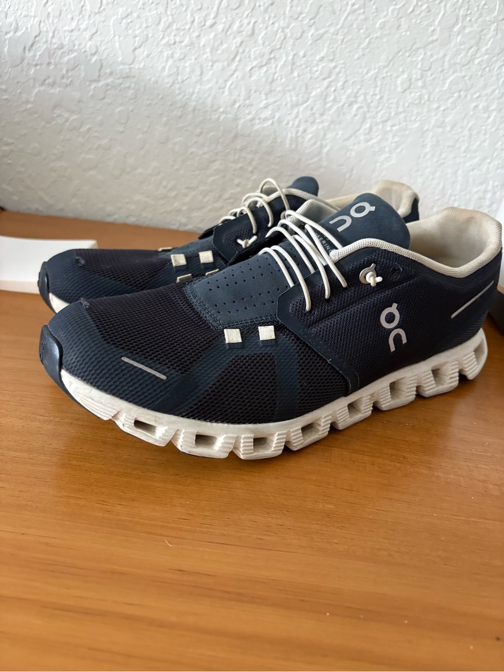 On Running Cloud Men’s Athletic Shoes - Navy and White
